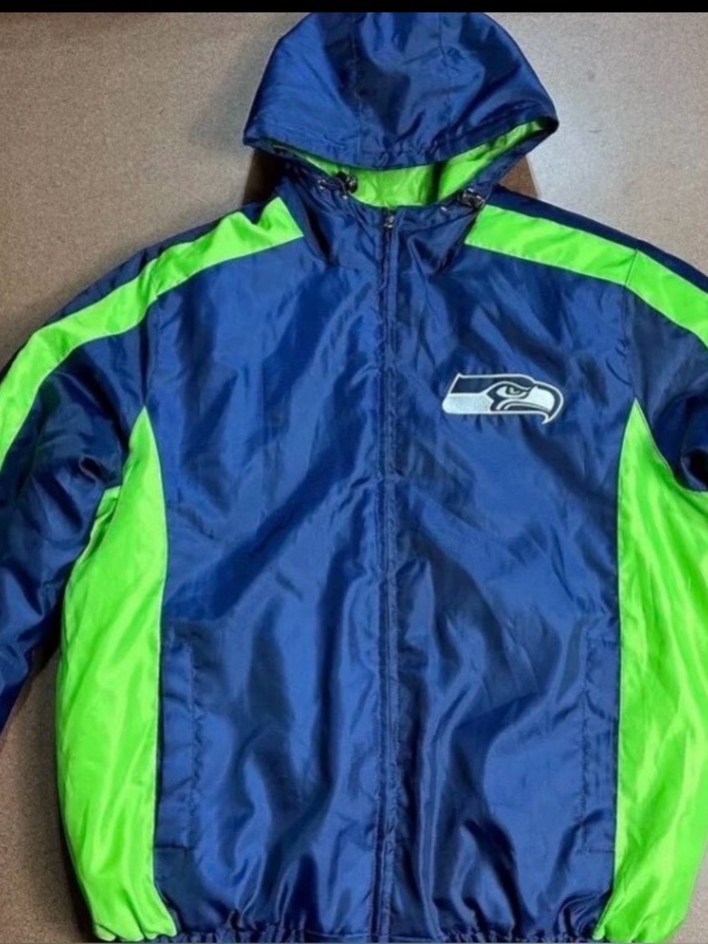 Seattle Seahawks Navy & Neon Green Hooded Jacket